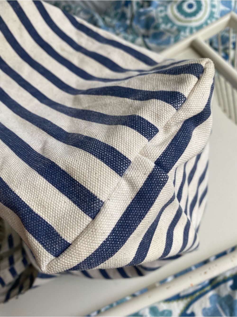 Baggu Duck Bag Sailor Stripe, Navy and White , Tote Bag, Nautical, Washable - Picture 12 of 17